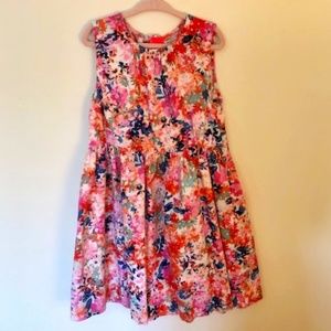 J. Crew CrewCuts Floral Print Sleeveless Dress, Pink/Blue, Size 7, Great…